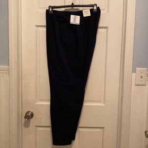 Croft & Barrow Navy Pull On Strt Leg Mid Rise Comfort Waist Pants Womens 1XS NWT